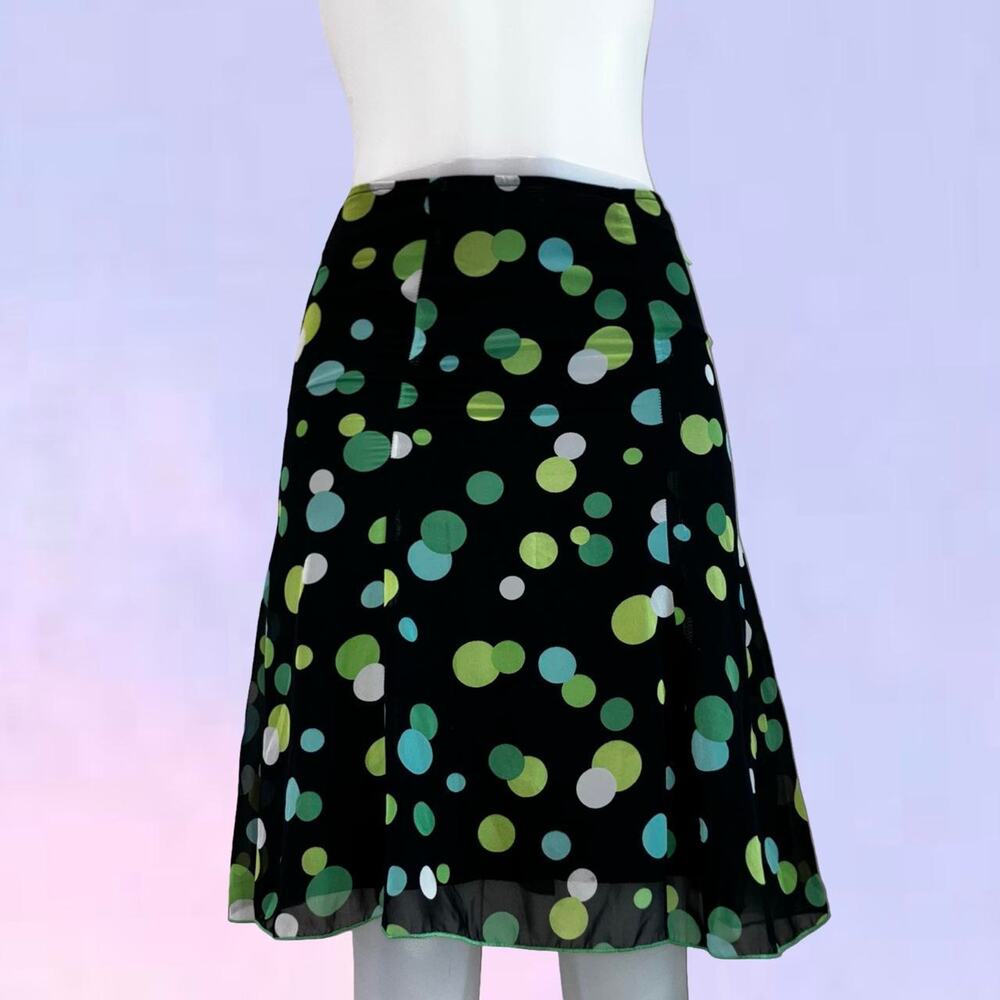 Vintage 90s y2k fairy core polka dot midi skirt